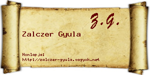 Zalczer Gyula névjegykártya
